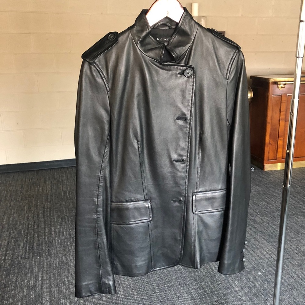 THEORY Black Leather Jacket!